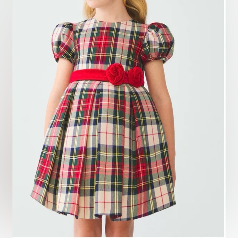 Girls red plaid dress